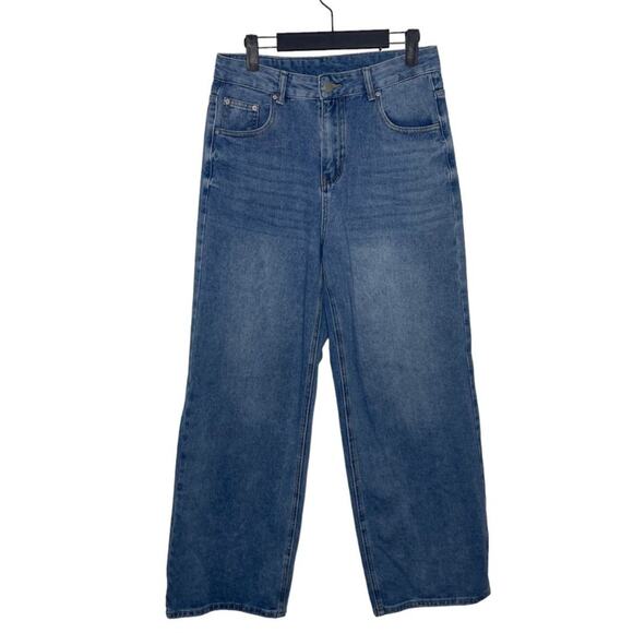 HDLTE Womens Jeans Size 29 Denim Blue Medium Wash High Rise Straight Leg - Picture 1 of 14